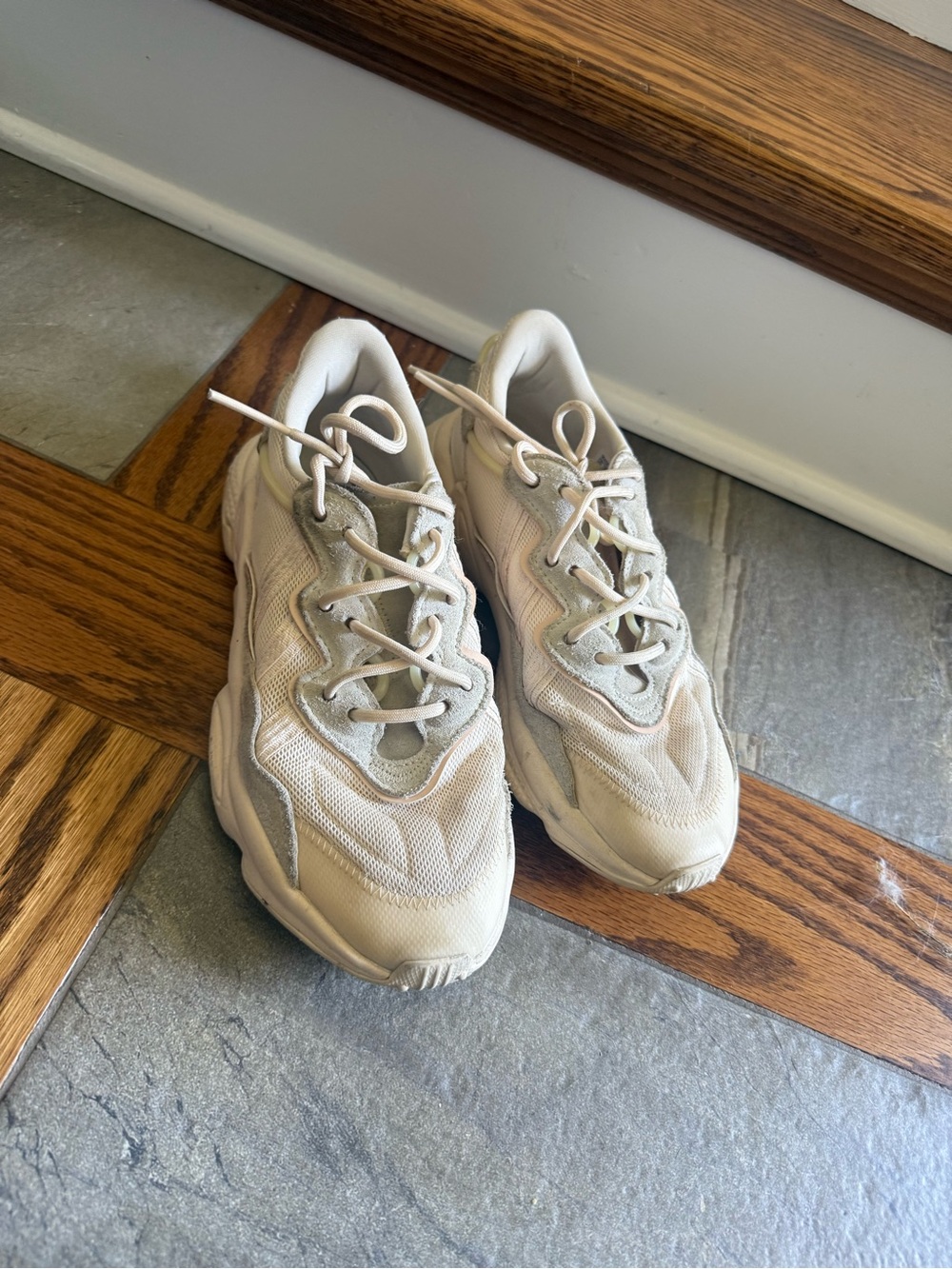 adidas Women's Beige/Taupe Chunky Lace-Up Sneakers